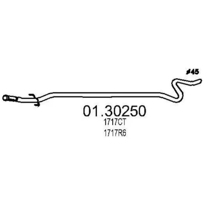 Abbildung von MTS 01.30250 Abgasrohr 2340 vorne für Mittelschalldämpfer CITROËN: C3 I Schrägheck