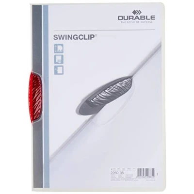 Abbildung von 25 x Durable Klemmmappe Swingclip A4 PP 30 Blatt purpur rot