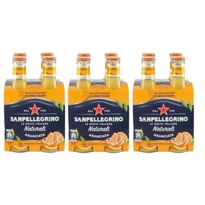 Abbildung von 24x San Pellegrino Limonata Naturali Erfrischungsgetränk Limonade mit Italienische Zitronensäfte, Glasflasche 20cl + Italian Gourmet polpa 400g