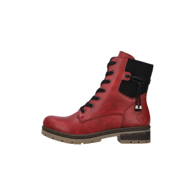Abbildung von Rieker Damen Combat Boots Y7431, Frauen Stiefeletten,Booties,halbstiefel,Kurzstiefel,uebergangsschuhe,uebergangsstiefel,warm,rot (35),37 EU / 4 UK