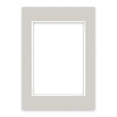 Abbildung von nielsen Conservation Passepartout Karton 2,2 mm Außenformat 29,7x42 cm (DIN A3) für Bildformat 21x29,7 A4) Kieselgrau (hellgrau) strukturierte Oberfläche