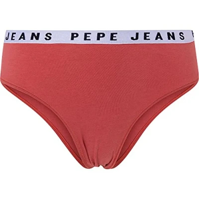 Abbildung von Pepe Jeans Damen Solid Brazilian Bikini Style Underwear, Red (Red), L