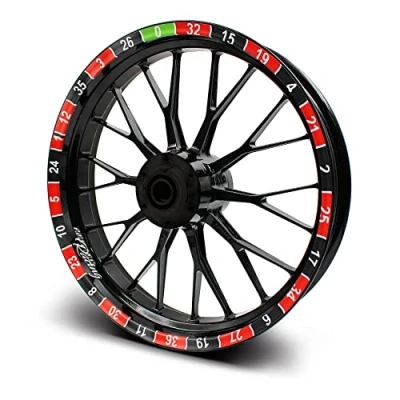 Abbildung von 16 teiliges Set Felgenrandaufkleber Sticker für Motorrad Auto Felgen Design Komplett Felgenaufkleber 15&quot; 16&quot; 17&quot; 18&quot; 19 Zoll MR019 (Roulette, Glanz)