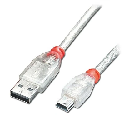 Abbildung von LINDY USB 2.0 Kabel Typ A/Mini B transparent M/M 5m, durchsichtig