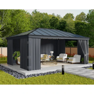 Abbildung von Palram Canopia Pavillonseitenteil &quot;Vorhang Set Dallas Garden Gazebo&quot;, langlebig &amp; robust