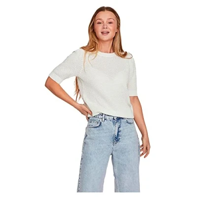 Abbildung von VILA Vidalo O NECK Tshirt print, Damen, Größe: XS, White alyssum
