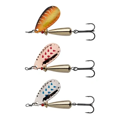 Abbildung von Abu Garcia Droppen Spinner 3er Pack Weitwurfköder mit Spinnerblatt zum Raubfischangeln Barsch, Döbel, Hecht, Forelle, Lachs, Meerforelle