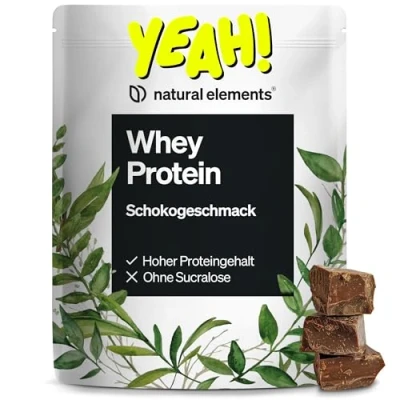 Abbildung von Whey Protein Pulver Schoko 1kg 23g pro Portion für deinen Muskelaufbau, hochdosiert in Deutschland produziert &amp; laborgeprüft