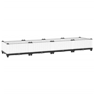 Abbildung von vidaXL Hochbeet, Hochbeet für Garten Balkon Terrasse, Gemüsebeet Pflanzkasten zum Selber Bauen, Blumenbeet Blumenkasten Rattan Optik, Polypropylen