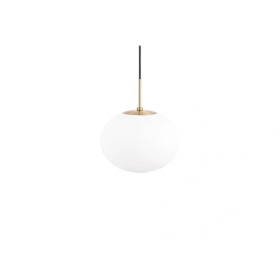 Abbildung von Dyberg Larsen Hängeleuchte Princess, opal/messing, Ø 28 cm