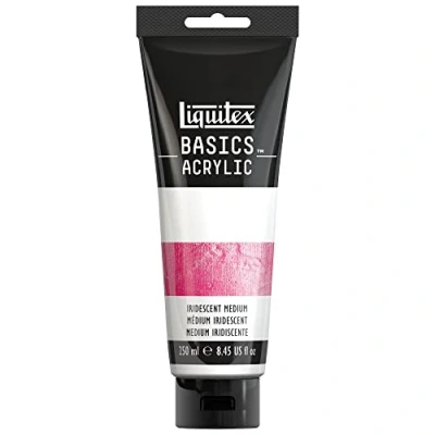Abbildung von Liquitex 8870309 Basics Acrylfarbe Irisierendes Medium für Acrylfarben, schillerndes, metallisches Medium, kann mit gemischt oder allein verwendet werden 250ml Tube