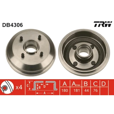 Abbildung von Bremstrommel TRW DB4306