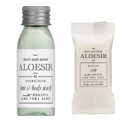 Abbildung von Hotel Set Aloesir Shampoo&amp;Duschgel 31ml 100 Stk. und Seife 15g in Papier