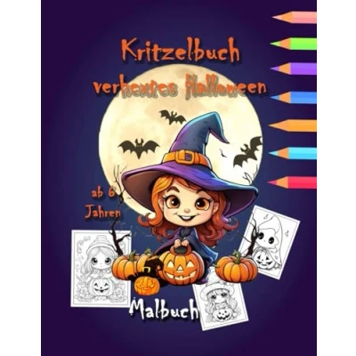 Abbildung von Kritzelbuch verhextes Halloween Malbuch für Kinder ab 6 Jahren Wunderschöne, niedliche Hexen und Ihre Freunde zum Ausmalen ... Einseitig bedruckt Ausmalbuch