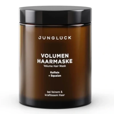 Abbildung von JUNGLÜCK Volumen Haarmaske Vegan Ohne Silikone &amp; Mikroplastik Intensive Pflege mit BIO Aloe Vera, Birkenwasser und Apfelessig Squalan Haarkur für feines, kraftloses Haar