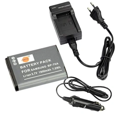 Abbildung von DSTE BP70A BP 70A Ersatz Batterie und DC97E Reise Ladegerät Compatible für Samsung ST30 ST66 ST67 ST70 ST71 ST72 ST76 ST80 ST90 ST93 ST95 ST100 ST150F ST700 ST6500 SL50 SL600 SL605 SL630 TL105 TL205