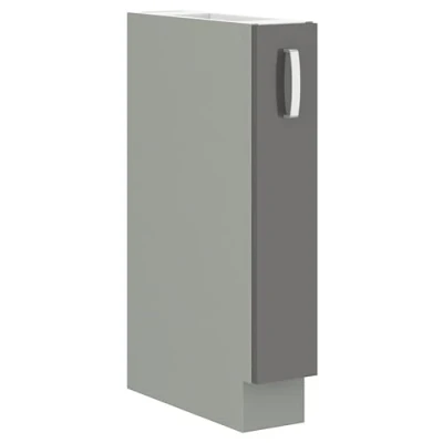 Abbildung von Küchen Preisbombe Unterschrank Schrankauszug 15 cm Küche Bianca Grey Hochglanz Grau Küchenzeile