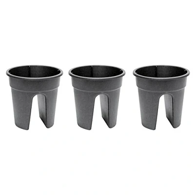 Abbildung von KHW Balkonkasten &quot;Flowerclip&quot;, (Set, 3 St.), ØxH: 27x27,5 cm