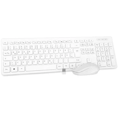Abbildung von Rii Tastatur Maus Set kabellos, Funktastatur mit Maus, Wireless Keyboard and Mouse, Für PC/Laptop/Windows/Smart TV, Deutsches Layout weiß