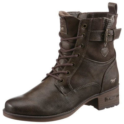 Abbildung von Mustang Cowboy/Bikerstiefelette, Damen, Größe: 37, Braun Schuhe