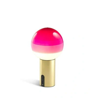 Abbildung von MARSET Dipping Light Akku Tischlampe rosa/messing