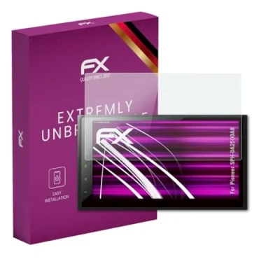 Abbildung von atFoliX Glasfolie kompatibel mit Pioneer SPH DA250DAB Panzerfolie, 9H Hybrid Glass FX Schutzpanzer Folie