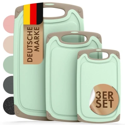 Abbildung von Blumtal Schneidebrett Frühstücksbrettchen Kunststoff, 2er /3er Set, verschiedene Größen, (3 St), Brettchen spülmaschinenfest Kunststoff BPA frei