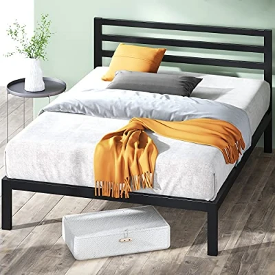 Abbildung von Zinus Joseph Modern Studio 6 Zoll Plattform Low Profile Bed Frame, Metall Holz, Schwarz, 150x200 cm
