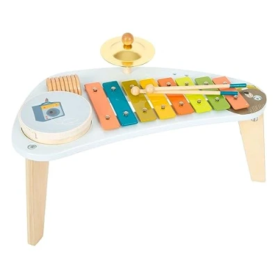 Abbildung von small foot Musiktisch &quot;Groovy Beats&quot; aus Holz, mit Becken, Xylophon, Ratsche und Trommel, ab 3 Jahren, 12255