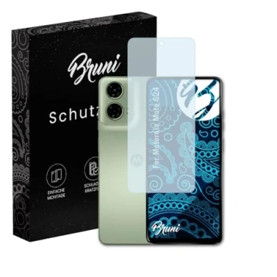 Abbildung von Bruni Schutzfolie kompatibel mit Motorola Moto G24 Folie, glasklare Displayschutzfolie (2X)