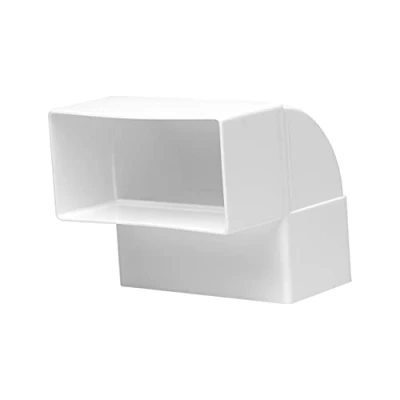 Abbildung von 110x55 mm / 11 x 5,5 cm rechteckiger Kanalbogen für Rohranschluss Winkel: 90 Lüftungssystem, Heizung, Kühlung Lüftungselement begrenzte Platzverhältnisse.
