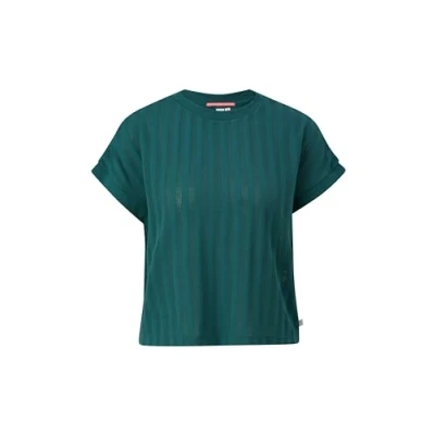 Abbildung von QS MIT Musterstruktur Tshirt basic, Damen, Größe: XXL, Petrol