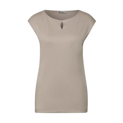 Abbildung von Street One MIT Cutout Tshirt print, Damen, Größe: 40, Beige