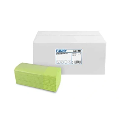 Abbildung von Funny Papierhandtuch, ZZ/V Falz, 25 x 23 cm, 2lag, grün, 4000 Blatt, 1er Pack (1 1 Stück)
