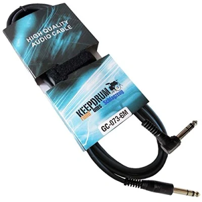 Abbildung von keepdrum GC 073 6m Stereo Audiokabel Klinke 6,3mm Winkelstecker