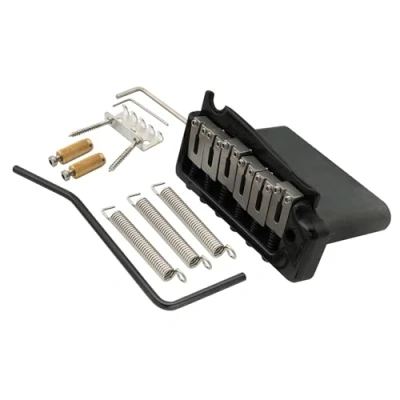 Abbildung von Wilkinson WVP SB 54mm 2 Punkt Strat Tremolo Steg Gitarre Bridge SUS Edelstahl Saitenreiter Voller Solid Stahlblock für Import Strat/Japan Strat, Schwarz