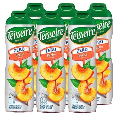 Abbildung von Teisseire Sirup Pfirsich/Peach zero Zucker 600ml Cocktails (6er Pack)