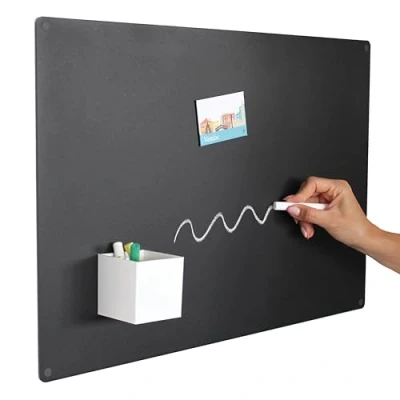 Abbildung von KalaMitica Magnettafel Schwarz Kreidetafel Magnetisch, Magnetpinnwand für jede Art von Magneten Anthrazit 56x38 cm