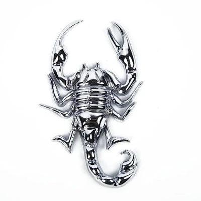 Abbildung von Neuest Chrom Metall Abzeichen Emblem Silber Skorpion 3D Auto Heck Aufkleber Logo
