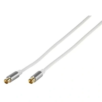 Abbildung von Vivanco 43155 10 m weiß Kabel Koaxial (Gold, recht, m, männlich/männlich, weiß)