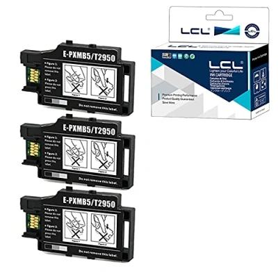 Abbildung von LCL T295000 C13T295000 T2950 PXMB5 Wartungsbox Ersatz für Epson WF78 ET58 ET166 L65 Workforce WF 100 110 100W (3 Pack Schwarz)
