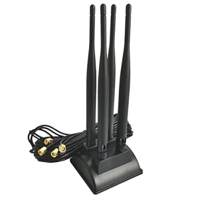 Abbildung von I03DS 3m 2.4GHz &amp; 5.8GHz WiFi Antenne mit 4X 6dBi RP SMA Adapter und Magnetfuß Dual Frequenz WLAN Verlängerungskabel