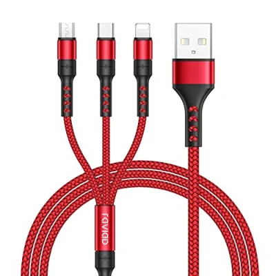 Abbildung von RAVIAD Multi USB Kabel, 3 in 1 Universal Ladekabel Nylon Mehrfach Micro Typ C Lightning Kabel für iPhone, Android Samsung Galaxy, Huawei, Oneplus 1.2M