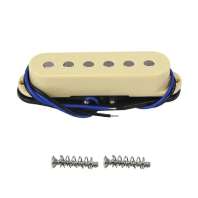 Abbildung von FLEOR Alnik 5 ST Tonabnehmer Single Coil Gitarren Mitteltonabnehmer Flachpol für SQ E Gitarre, Creme