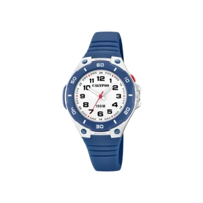Abbildung von Calypso WATCHES Quarzuhr Kinder Uhr K5758/2 Kunststoff PU, (Analoguhr), Armbanduhr rund, Kunststoff, PUarmband blau, Fashion