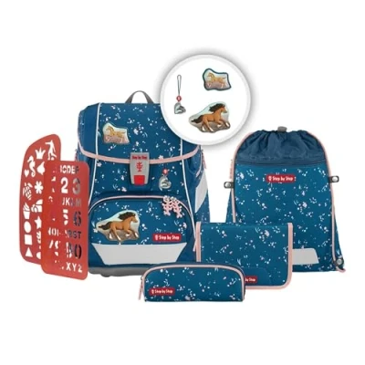 Abbildung von Step by 2IN1 PLUS Set 6TLG Schulranzen für Kinder, Größe: One Size, Wild horse ronja