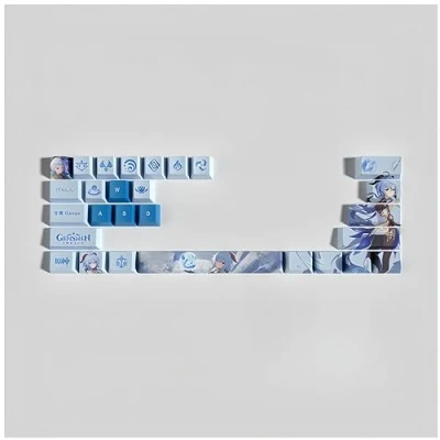Abbildung von Genshin Impact Tastenkappen, 29 Tasten, OEM/PBT Thermosublimation, benutzerdefinierte Tastenkappen für 61/64/87/104 Cherry Gateron MX Schalter, mechanische Tastaturen (Ganyu)