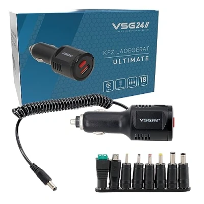 Abbildung von VSG24 USB Port Auto Ladegerät Zigarettenanzünder mit 8 Adapter Rückfahrkamera Monitor 12V / 24V Kfz Ladestecker Netzteil Car Charger