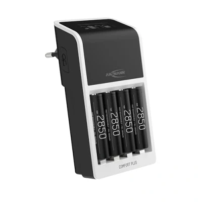 Abbildung von ANSMANN AG Akku Ladegerät für AAA AA 9V NiMH NICD Akkus + 4x 280mAh Universal