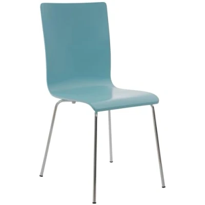Abbildung von CLP Besucherstuhl Pepe I Ergonomisch Geformter Lehnstuhl Mit Holzsitz Stabiles Metallgestell Komfort Und Stil Robuster Konstruktion, Farbe:hellblau